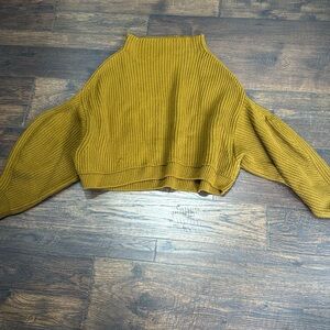Free people mustard brown sweater, size small